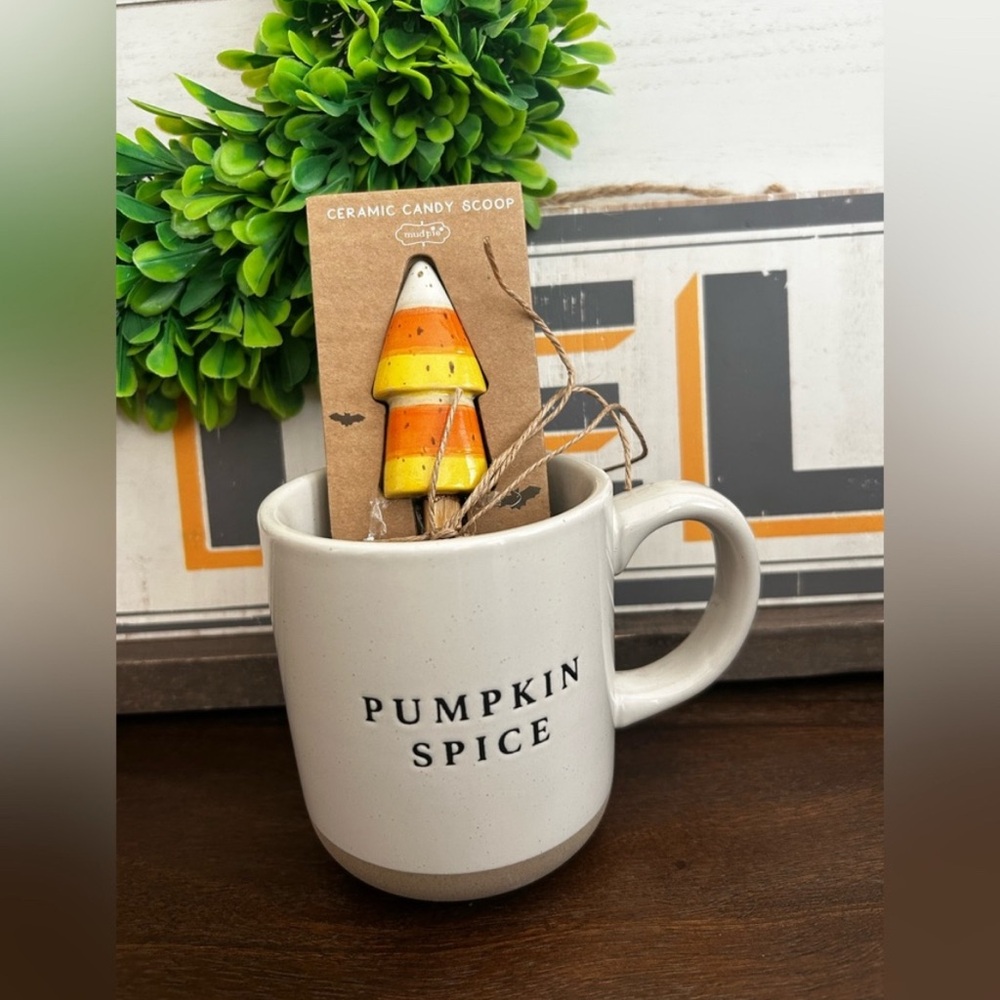 Pumpkin Spice Mug with ceramic candy corn scoop
New!